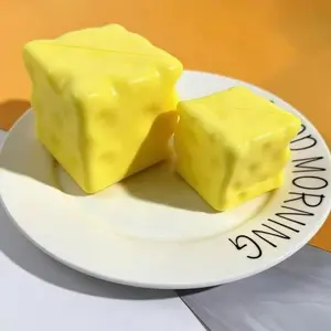 10 Centimeter Realistic Cheese Block Slow Rebound Squishy, Ultra Soft Cloudy Decompression Toy, Portable Collectible Hobby Item for Teen & Adult Fidget Lovers