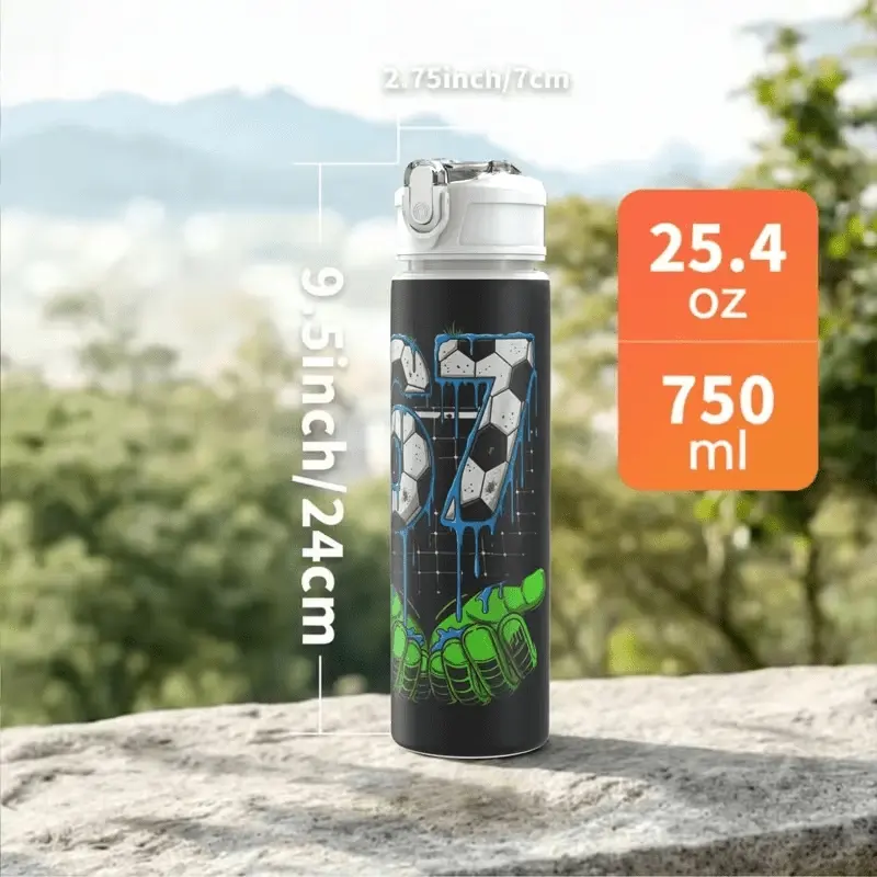 1pc Soccer 67 Plastic Water Bottle Tumbler | Six Seven Printed