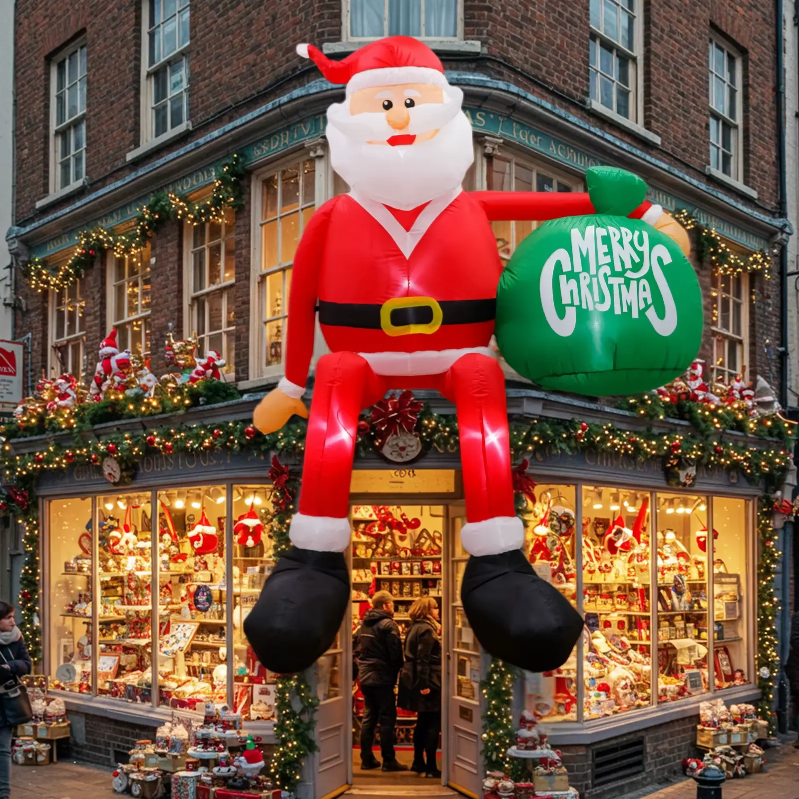 8FT Christmas Inflatable Climbing Santa Claus