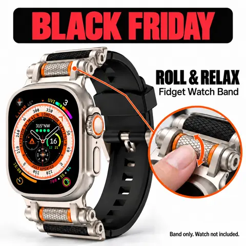 Men's Tactical Rotating Silicone Smart Watch Band, Rugged Sport Replacement Strap with Stainless Steel Lugs & Pin Buckle, Fits 140-230mm Wrists, Compatible with Series 4/5/6/SE (44mm), 7/8/9 (45mm), 10/11/12 (46mm) & Ultra 1/2/3/4 (49mm)