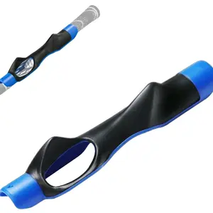 Golf Swing Trainer 6in Long Black & Blue Grip Aid Portable Anti-Slip Club Aid Click Stick Wrist Trainer for Men Correct Hand Position & Grasp Accessories