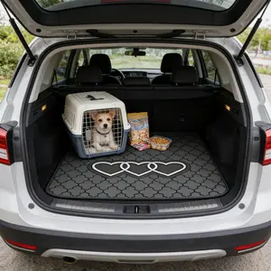 Universal Car Trunk Mat Black Grey Style All Weather Trunk Protection Cargo Liner, Durable Cargo Mat Rear Trunk Liner,Stylish Vehicle Interior Accessories Suitable for Most Car Models ( 29" x 39" )