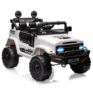 Garvee 12V Ride On Truck, Battery Powered Electric Cars for Kids, Electric Car for Kids with LED Lights, Remote Control, Openable Door, Toddler 4 Wheeler Ride On Toys Car, Gift for Boys Girls
