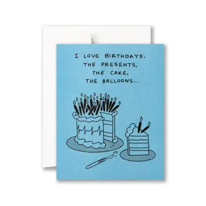 I Love Birthdays Cake Slice Birthday Card