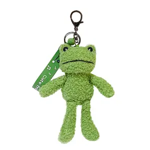 Cute Frog Keychain for Backpacks, 8" Inch Frog Plush Keychain Purse Charms for Girls Women, Keychain Bag Pendant