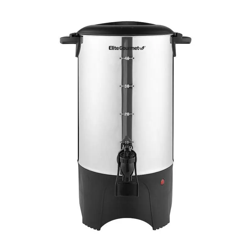 Elite Gourmet Stainless Steel 40-Cup Coffee/Hot Water Urn