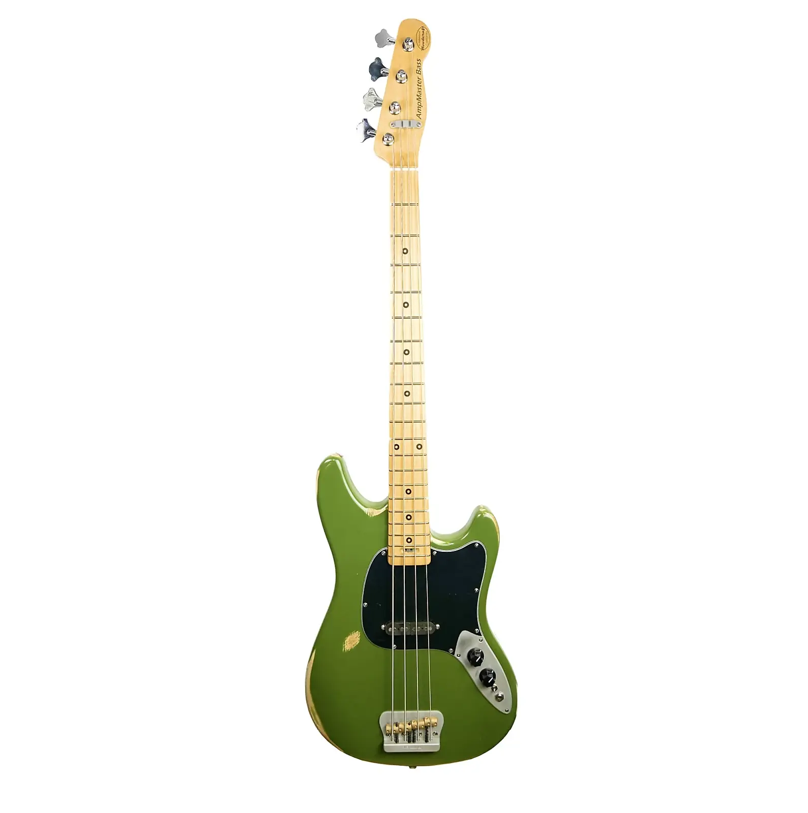 Woodcraft electric guitars AmpMaster 4 Bass short scale 30" Olive Green Relic