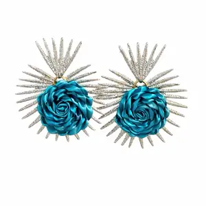 Mexican Artisanal Earrings Elegant Handcrafted Palm Leaf Flowers with Gold Accents Handmade in Mexico Nickel Free Lightweight Jewelry