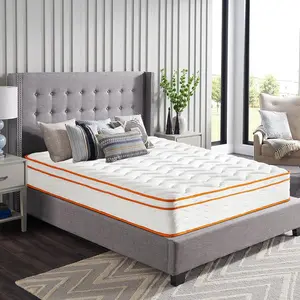 Twin XL/Full/Queen/King Size Mattress 12 Inch Medium Firm Hybrid Mattress with Gel Memory Foam and Pocketed Springs, Twin Size Mattress in a Box, Pressure Relief and Support, Motion Isolation, CertiPUR-US Certified, Milk White