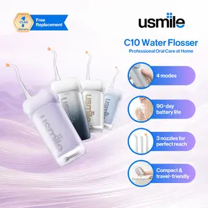 usmile C10 Portable Water Flosser with Guiding Nozzle, 4 Modes, 95-Day Battery Life, 180ml Water Tank Capacity, Cordless Oral Irrigator