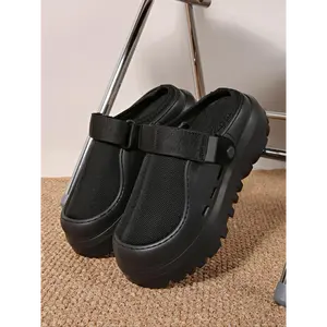 Spring & Fall New Style Mules Slip-On Half Slippers for Men Women Couples, Lightweight Thick Sole Breathable Mesh Two-Way Sandals