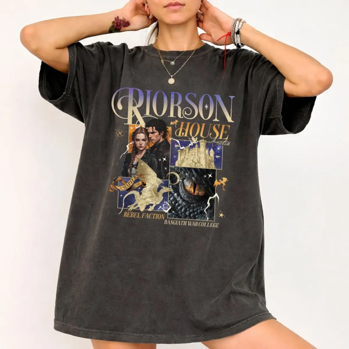 Comfort Colors Riorson House Shirt, Fourth Wing Shirt, Basgiath War College Tee, Onyx Storm Shirt, Dragon Rider, Romantasy Book, Unisex Garment-Dyed Tee