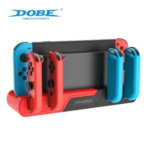 DOBE Switch 6-in-1 Controller Charging Dock TNS-0122 for Joy-Con L/R Controllers USB 2.0 Port with Game Card Slots and Overcurrent Protection