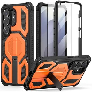 Compatible with Samsung S26 Ultra Case with Foldable Invisible Kickstand 2-in-1 Military Grade Shockproof Heavy Duty Protective Magnetic Case for Samsung S26 S25 Ultra