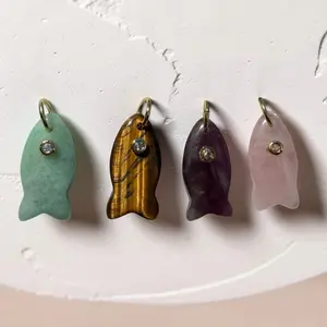 Natural stone pez charm