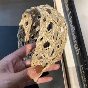 Bohemian Elegance Handwoven Wide Headband – New Artisan Braided Hair Accessory for Vacation & High Crown Styling