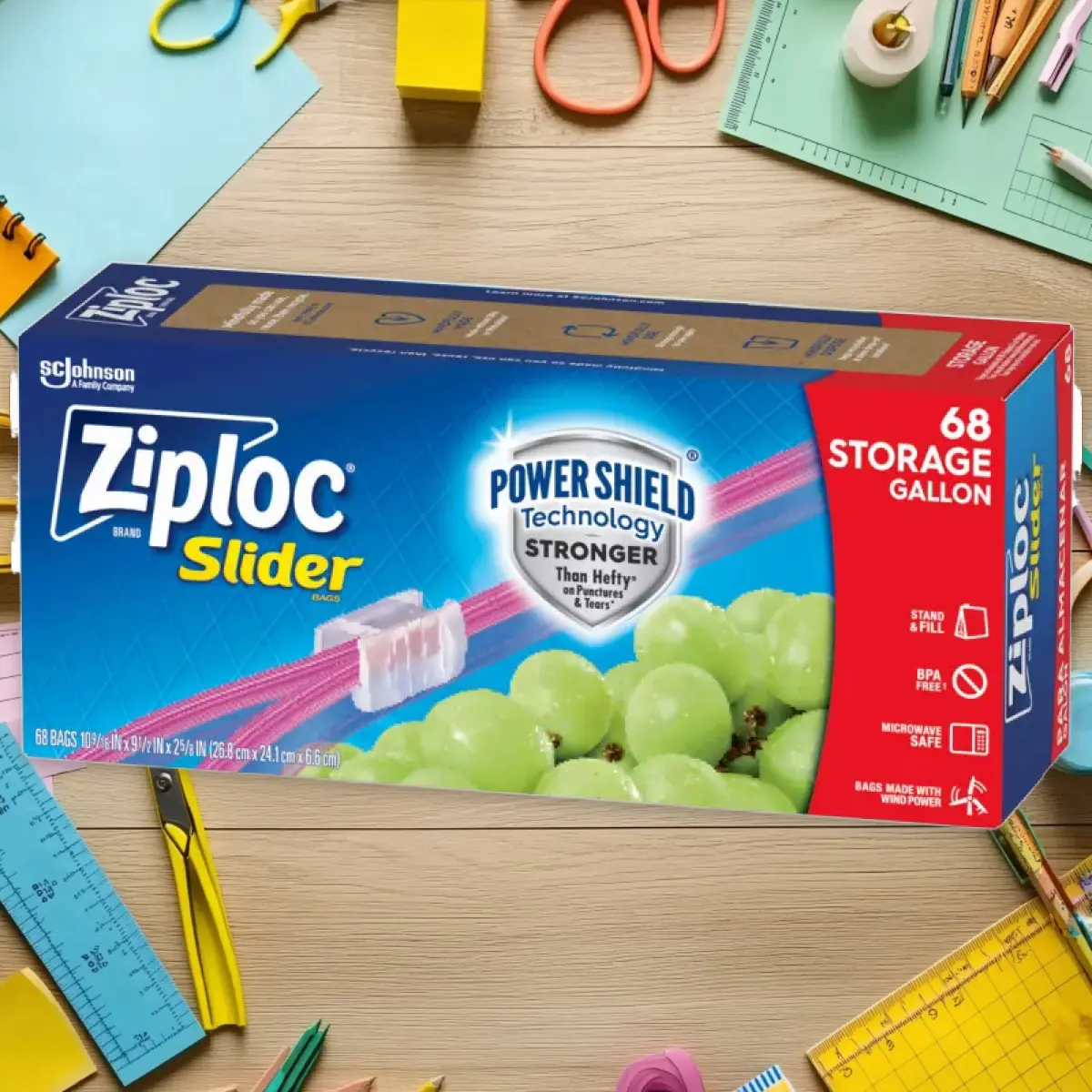 Ziploc Slider Gallon Bags 32ct - Reclosable Gallon Bags, Slider Seal, 32ct, for Food Storage, BPA-Free, Kitchen Essentials