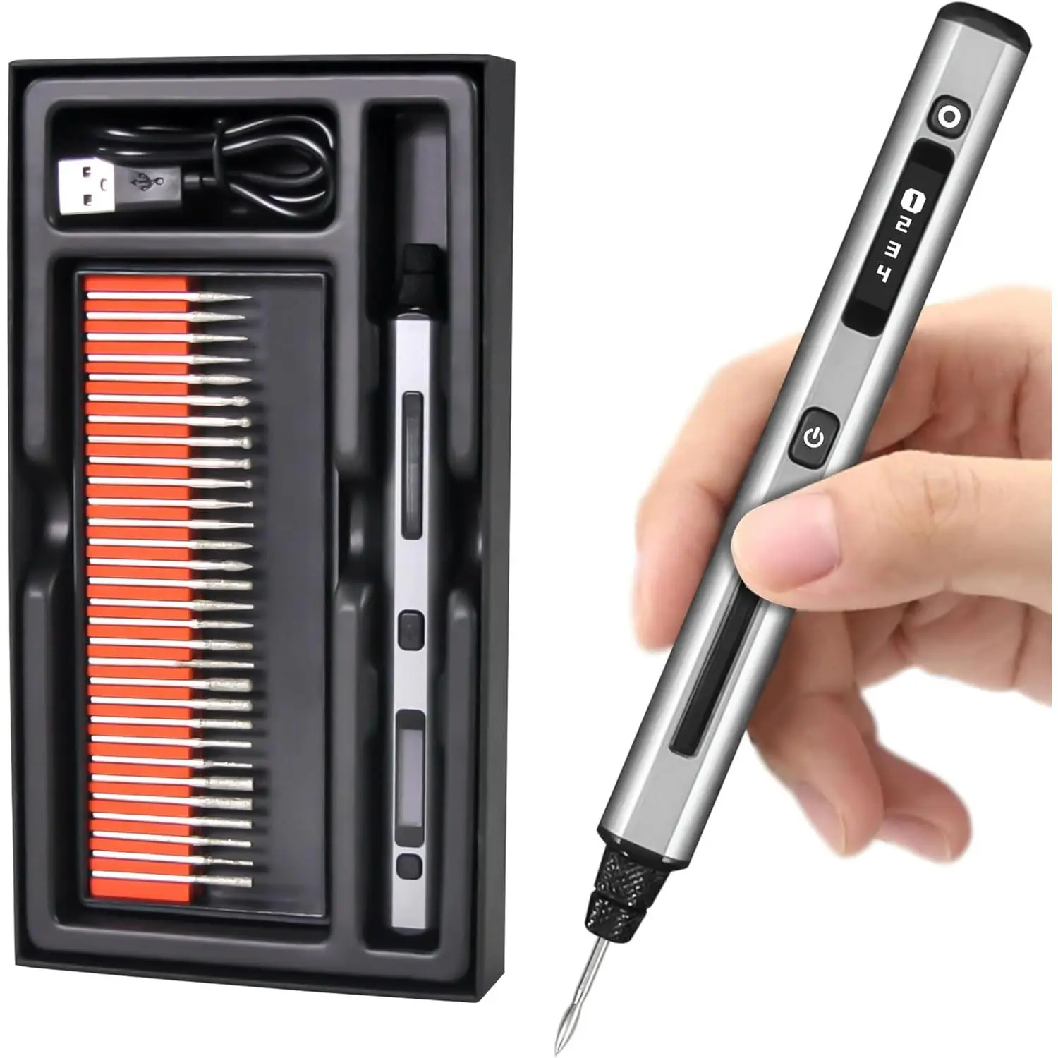 Cordless Portable Mini Engraving Pen - DIY Engraver Tool for Artists, Beginner-Friendly, Engraves 50+ Surfaces Including Wood/Glass/Metal, Bead, Plastic