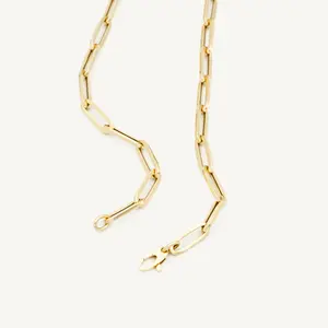 14K Gold Bold Paperclip Necklace – Statement Yellow Gold Chain with Lobster Clasp