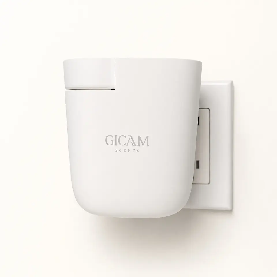 GICAM NEO Minimalist Compact Quiet Plug-In Fragrance Oil Diffuser - Long-Lasting Indoor Scents, Scented Home Fragrance Plug-In Unit, Household Aroma Freshener for Small Homes