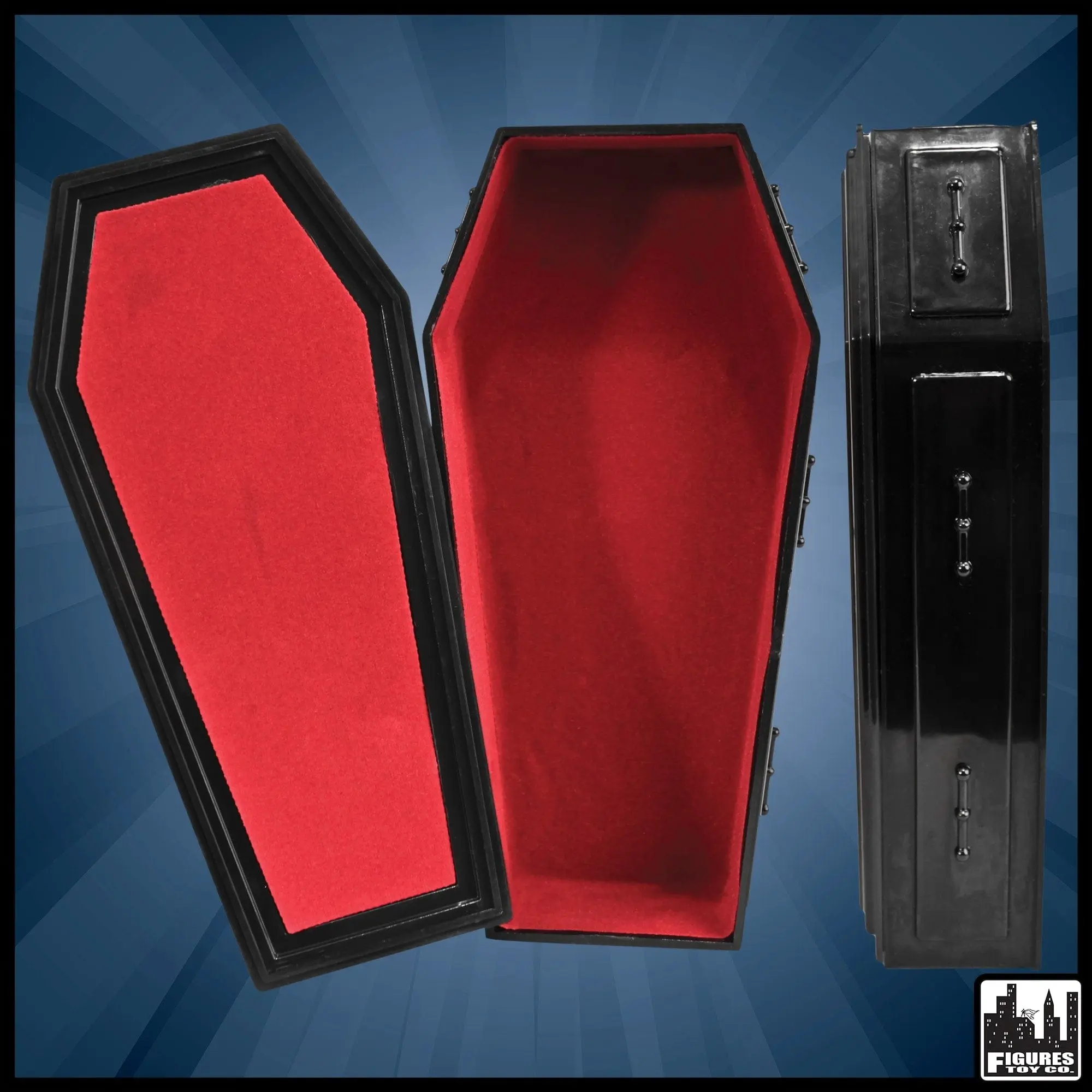 Black Coffin With Removable Lid for WWE & AEW Wrestling Action Figures