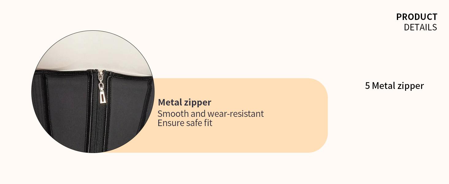 Latex Waist Trainer for Women Sport Corset Shapewear with Zipper Fajas
