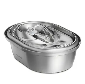 Petlibro 2L Stainless Steel Cat Water Fountain | Automatic Quiet Pet Water Dispenser for Cats & Dogs | Food-Grade, Double Filtration, Easy to Clean