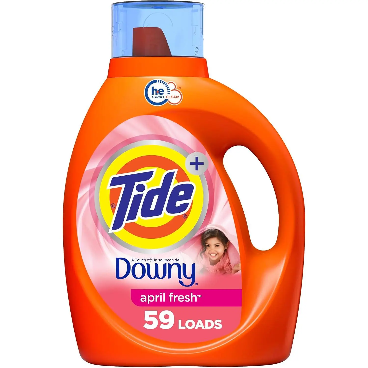 Tide with Downy High-Efficiency (HE) Liquid Laundry Detergent, April Fresh Scent, 59 Loads (92 Fl Oz) - Baby & Maternity Safe Baby Care Laundry Solution