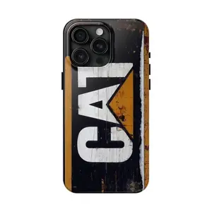 Caterpillar Vintage Construction Equipment Heavy Machinery Tractor Logo Art Tough Case for iPhone 17 Pro Max 16 Air 15 Plus 14 13 12 11 Mini Industrial Core Solid Armor Back Cover