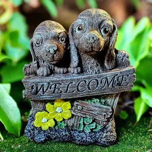 Playful Pups Welcome Garden Sign (9" x 8")