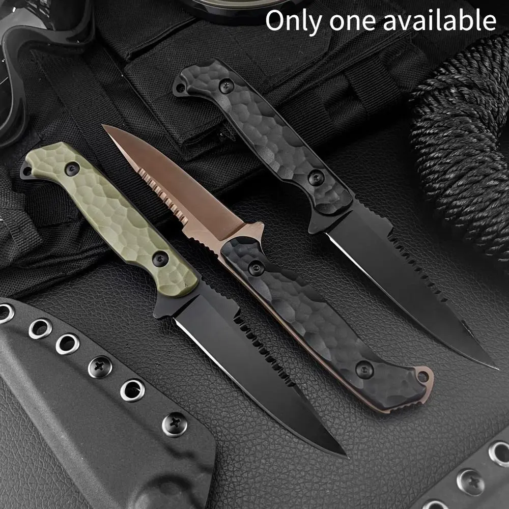 New High-Quality Camping Fixed Knife (with Sheath) 7Cr13Mov Blade, Nylon Fiber Handle, Collector's Grade Gift, Stainless Steel Knives, Precision Camping Tool Survival Gear, Outdoor Survival Gear, Outdoor Survival Tools