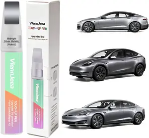 Car Touch Up Paint for Tesla(Midnight Silver Metallic(PMNG)) Upgraded rd Generation Car Paint Scratch Repair Kit Pen Tip and Brushin Scratch Repair with Applicators and Repair Papers