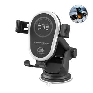 15W Fast Wireless Car Charger Phone Holder Compatible with iPhone 16 15 14 13 12 11 Pro Max and Samsung Galaxy S23 S22 S21