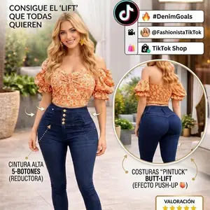 Azul oscuro  de 4 botones  faja 360 moldeadora control interno sin bolsa. Detalla de piedreria en pierna