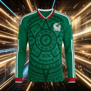 2026 Mexico National Home Green Short And Long Sleeve Soccer Jersey Fans Version