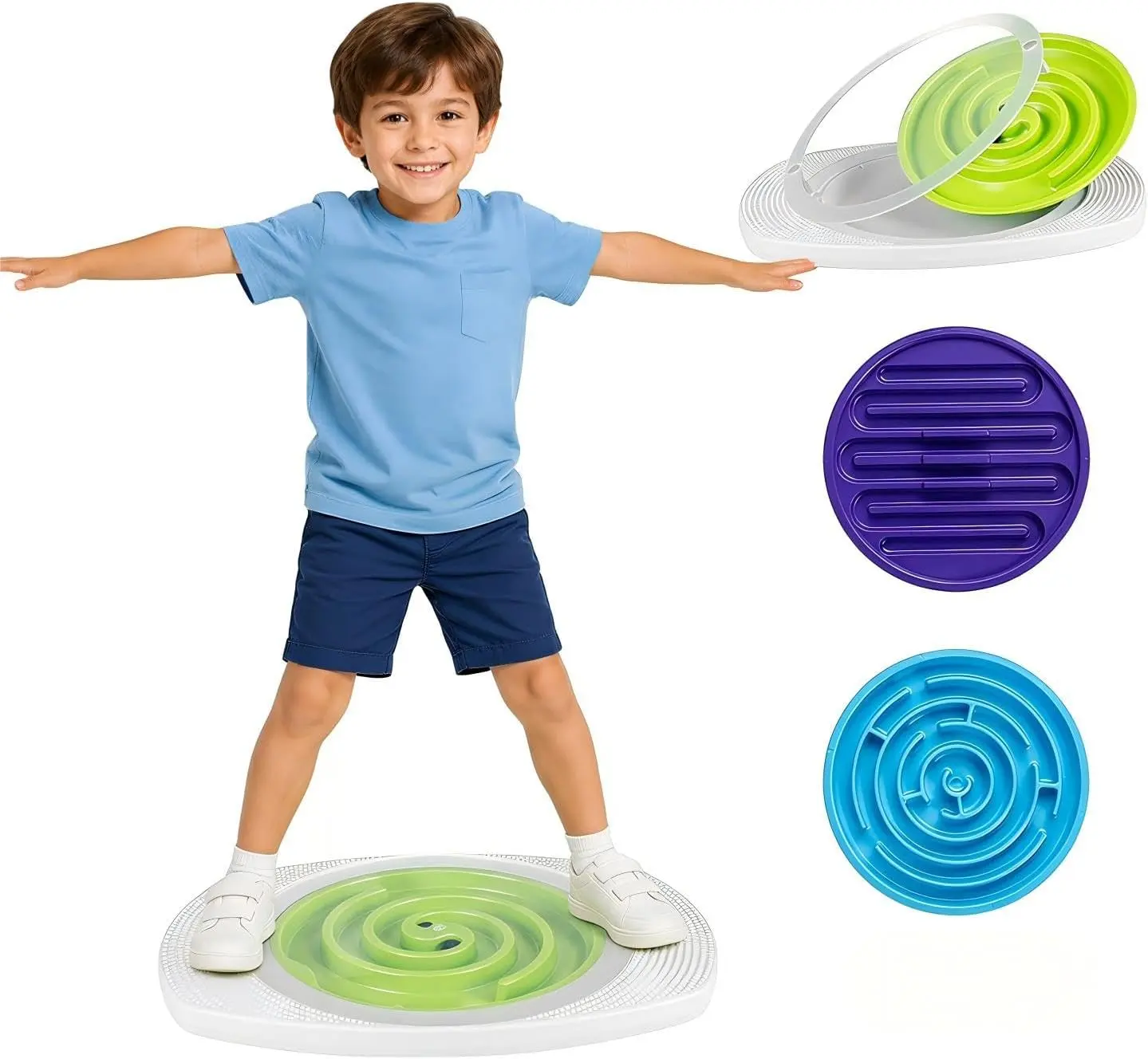 Costzon Balance Board Maze for Kids, 3 Maze Discs, 140 lbs Capacity | Wobble Board to Improve Focus, Develop Coordination & Reduce Screen Time, ADHD & Autism Physical Therapy, Gift for Children