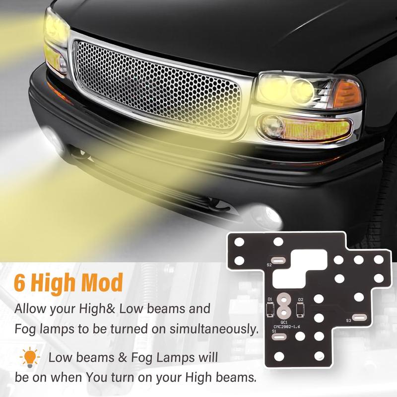 Lights Module 6 High Mod, for GM Low Beams High Beams & DRL Light On ...