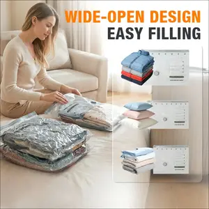 Vacuum Storage Bag Space Saving Vacuum Sealed Bag, Ideal for Travel, Stores Blankets, Bedding, Clothes, Quilts, Luggage, Cruise Vacations