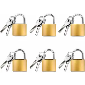 6 luggage locks with keys, 20mm small padlocks, locker locks in school gyms, and metal padlocks with keys for travel luggage and suitcases, Security Lock