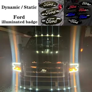 Applicable to Ford Car Emblem Ford F150 Raptor Flowing Light Grille Emblem Tail Emblem Explorer Grille Emblem 9.06inch Car Emblem Light Car Modification Emblem Car Logo Car Decoration Car Luminous Emblem