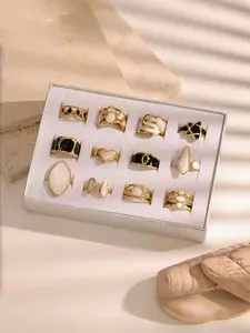 Women's Gift Box Set Cute Enamel Ring, Geometric Design Ring, Valentine's Day Limited Edition, Birthday Prize, Holiday Surprise, Perfect Gift Idea, Geometric Rings