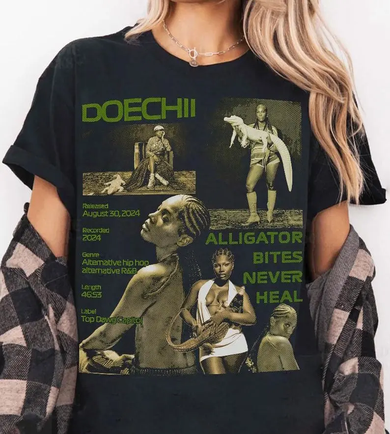 DOECHII Alligator Bites Never Heal T-Shirt hip hop, Gift for her, Gift for man, Gift for family, Gift for friend, Gift for Boyfriend