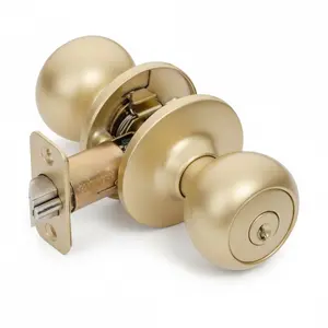 Bedford Keyed Entry Door Knob, Satin Brass