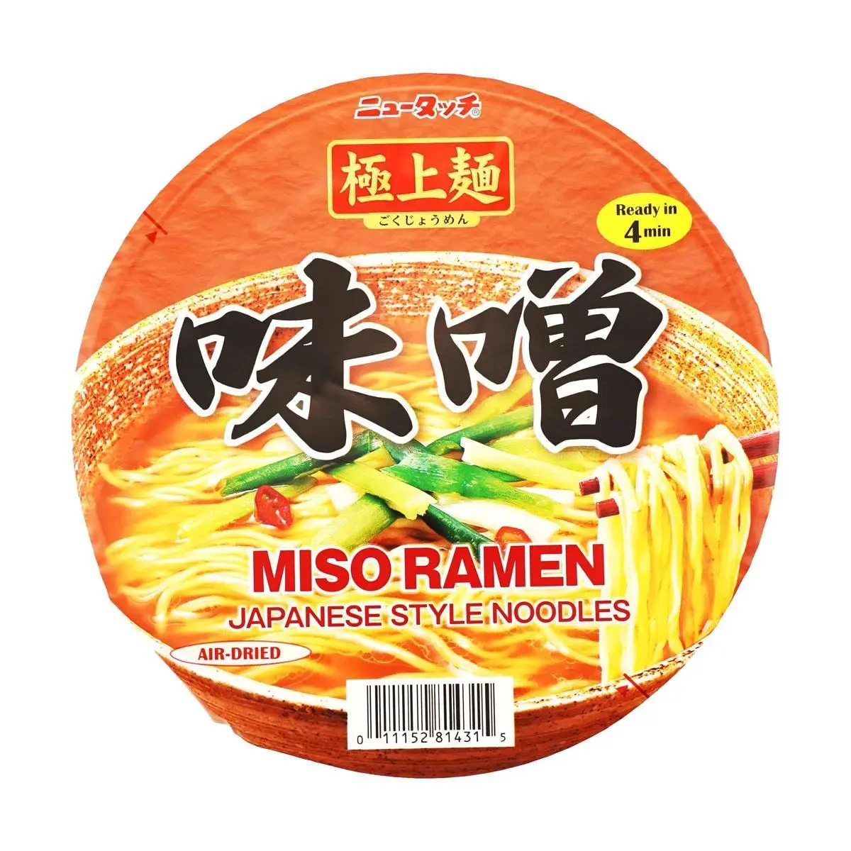 NEWTOUCH Japanese Miso Ramen Cup Noodles 126g - Authentic Flavor, Quick Meal