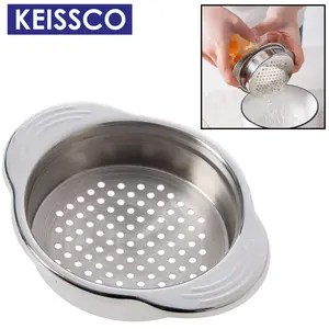 KEISSCO Stainless Steel Food Can Strainer Sieve Tuna Press Lid Oil Drainer Remover, Unique No-Mess Dishwasher Safe Design