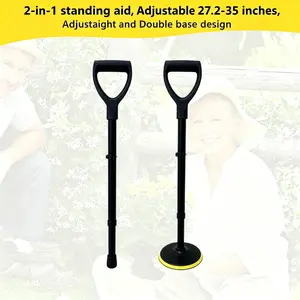 2-in-1 mobility standing helper, height adjustable from 27.2 to 35 inches with stable dual base construction! Multi-scene indoor & outdoor stand assist tool for daily use, humanized D-type handle: soft holding experience, labor-saving standing support
