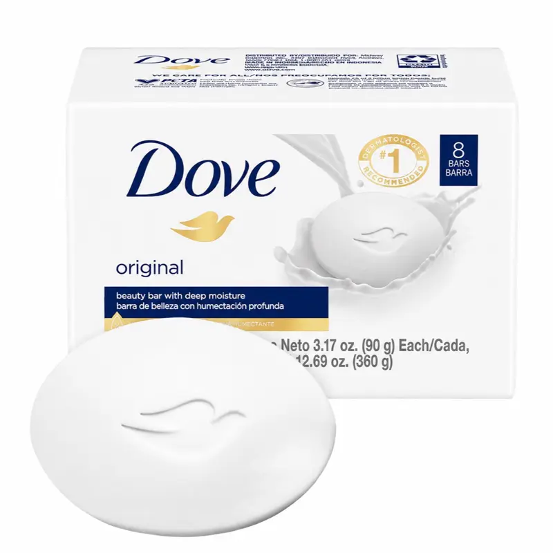 8 bars -Dove Beauty Cream Bar- Deep moisture for Soft skin, Original  3.17 oz (90 g) Each