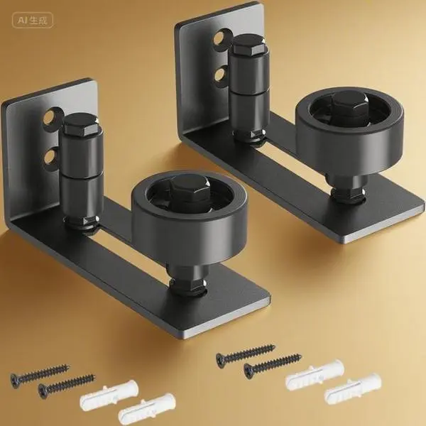 2-Pack Steel Sliding Barn Door Adjustable Floor Guide - Low-Profile Flush Mount, 8 Different Assemble Options, Easy Installation, Durable Stay-Flat Design, Universal Fit, Swing Prevention, 24-Hours Online Customer Service