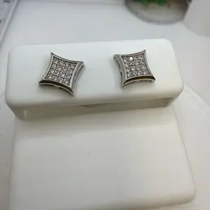 925 sterling silver 7mm studs screw back high quality Italian silver cubic zirconia stones  ((aretes pegados 7mm Alta calidad piedras finas zirconia plata Italiana
