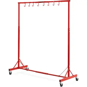 VEVOR Painting Rack, 1500 -2000 mm Adjustable Height, 66 lbs Capacity Automotive Paint Rack Stand, 8 Hooks Painting Drying Rack with 4 Swiveling Wheels, Auto Body Stand for Auto Repair Shops Garage